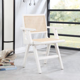 Preston Natural Cane Mid-Century Dining Arm Chair Set - Stylish Comfort for Every Dining Space
