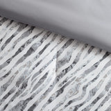 Modern Stripe Microfiber Comforter Set with Sheets, Grey