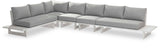 Maldives - 5 Piece Water Resistant Outdoor Patio Modular Sectional With White Base