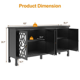 63'' Carved Sideboard Cabinet with Storage
