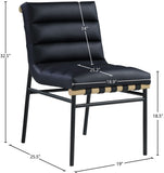 Burke Contemporary Dining Chair Set - Stylish Faux Leather Design with Matte Metal Frame & Oak Accent