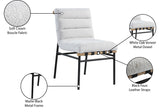 Burke Contemporary Dining Chair Set - Stylish Faux Leather Design with Matte Metal Frame & Oak Accent
