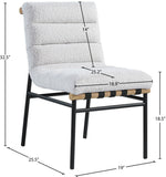 Burke Contemporary Dining Chair Set - Stylish Faux Leather Design with Matte Metal Frame & Oak Accent