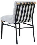 Burke Contemporary Dining Chair Set - Stylish Faux Leather Design with Matte Metal Frame & Oak Accent