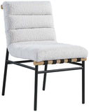 Burke Contemporary Dining Chair Set - Stylish Faux Leather Design with Matte Metal Frame & Oak Accent