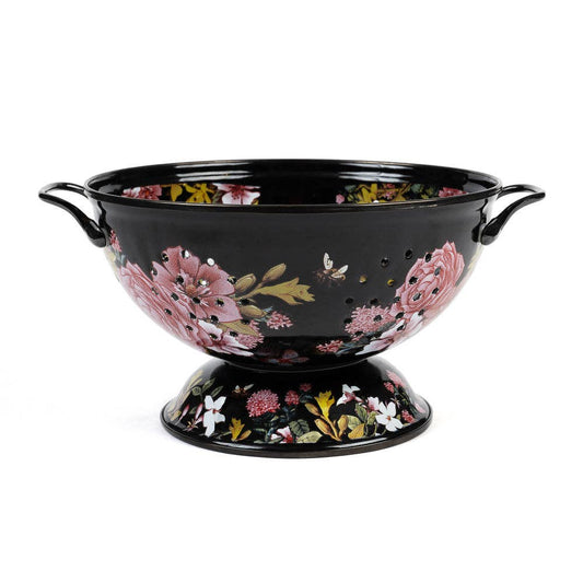 Blue Stallion Floral Bouquet 3Qt Enamel Colander