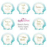 Beach Party Décor Sign Kit (Set of 8)
