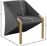 Rivet Elegant Velvet Accent Chair with Gold Steel Legs – Contemporary Style for Stunning Spaces