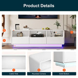 Bohemian Floating Tv Stand with Led Lights & Storage