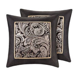 Paisley 12-Piece Complete Comforter Set and Sheet Set, Black