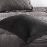 7 Piece Micro Corduroy Comforter Set, Grey