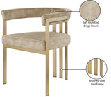 Marcello Contemporary Dining Chair Set - Luxurious Velvet with Durable Brushed Brass Frame