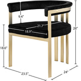 Marcello Contemporary Dining Chair Set - Luxurious Velvet with Durable Brushed Brass Frame