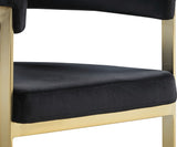 Marcello Contemporary Dining Chair Set - Luxurious Velvet with Durable Brushed Brass Frame