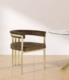 Marcello Contemporary Dining Chair Set - Luxurious Velvet with Durable Brushed Brass Frame