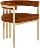 Marcello Contemporary Dining Chair Set - Luxurious Velvet with Durable Brushed Brass Frame
