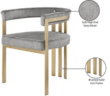 Marcello Contemporary Dining Chair Set - Luxurious Velvet with Durable Brushed Brass Frame