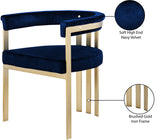 Marcello Contemporary Dining Chair Set - Luxurious Velvet with Durable Brushed Brass Frame