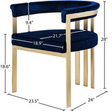 Marcello Contemporary Dining Chair Set - Luxurious Velvet with Durable Brushed Brass Frame