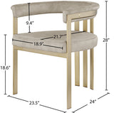 Marcello Contemporary Dining Chair Set - Luxurious Velvet with Durable Brushed Brass Frame