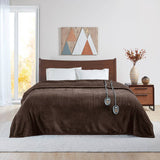 Heated Plush and Berber Electric Bedding Blanket, Brown