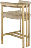 Marcello Contemporary Counter Stool - Luxurious Velvet and Durable Brass Frame for Modern Dining Spaces