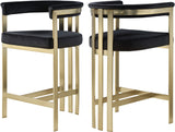 Marcello Contemporary Counter Stool - Luxurious Velvet and Durable Brass Frame for Modern Dining Spaces