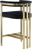Marcello Contemporary Counter Stool - Luxurious Velvet and Durable Brass Frame for Modern Dining Spaces