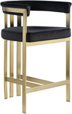 Marcello Contemporary Counter Stool - Luxurious Velvet and Durable Brass Frame for Modern Dining Spaces