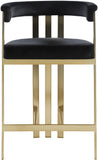 Marcello Contemporary Counter Stool - Luxurious Velvet and Durable Brass Frame for Modern Dining Spaces