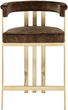 Marcello Contemporary Counter Stool - Luxurious Velvet and Durable Brass Frame for Modern Dining Spaces