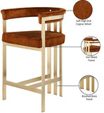 Marcello Contemporary Counter Stool - Luxurious Velvet and Durable Brass Frame for Modern Dining Spaces