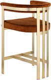 Marcello Contemporary Counter Stool - Luxurious Velvet and Durable Brass Frame for Modern Dining Spaces