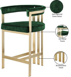 Marcello Contemporary Counter Stool - Luxurious Velvet and Durable Brass Frame for Modern Dining Spaces
