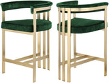 Marcello Contemporary Counter Stool - Luxurious Velvet and Durable Brass Frame for Modern Dining Spaces