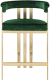 Marcello Contemporary Counter Stool - Luxurious Velvet and Durable Brass Frame for Modern Dining Spaces