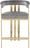 Marcello Contemporary Counter Stool - Luxurious Velvet and Durable Brass Frame for Modern Dining Spaces