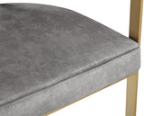 Marcello Contemporary Counter Stool - Luxurious Velvet and Durable Brass Frame for Modern Dining Spaces