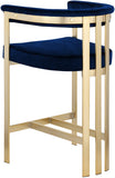 Marcello Contemporary Counter Stool - Luxurious Velvet and Durable Brass Frame for Modern Dining Spaces