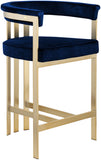 Marcello Contemporary Counter Stool - Luxurious Velvet and Durable Brass Frame for Modern Dining Spaces