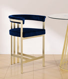 Marcello Contemporary Counter Stool - Luxurious Velvet and Durable Brass Frame for Modern Dining Spaces