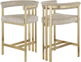 Marcello Contemporary Counter Stool - Luxurious Velvet and Durable Brass Frame for Modern Dining Spaces