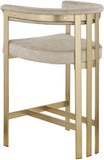 Marcello Contemporary Counter Stool - Luxurious Velvet and Durable Brass Frame for Modern Dining Spaces