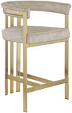 Marcello Contemporary Counter Stool - Luxurious Velvet and Durable Brass Frame for Modern Dining Spaces