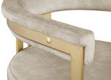 Marcello Contemporary Counter Stool - Luxurious Velvet and Durable Brass Frame for Modern Dining Spaces