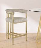 Marcello Contemporary Counter Stool - Luxurious Velvet and Durable Brass Frame for Modern Dining Spaces