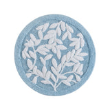 Leaf Cotton Tufted Anti-Skid Bath Rug, Blue