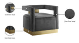 Armani Modern Accent Chair with Luxurious Upholstery and Stylish Gold Steel Base for Home Decor