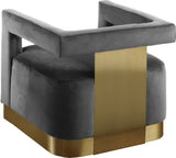 Armani Modern Accent Chair with Luxurious Upholstery and Stylish Gold Steel Base for Home Decor