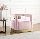 Armani Modern Accent Chair with Luxurious Upholstery and Stylish Gold Steel Base for Home Decor
